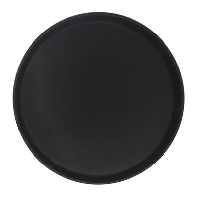 NON SLIP ROUND TRAY 35.5CM BLK CHEFS HAT