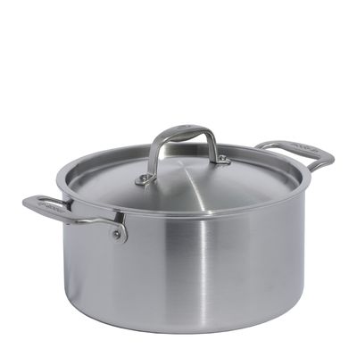 STOCKPOT W/LID 6LT STAINLESS CLAD MADE IN