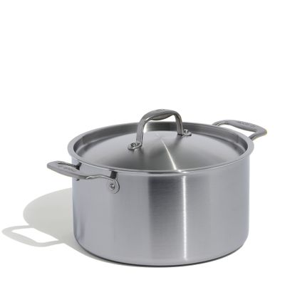 STOCKPOT W/LID 8LT STAINLESS CLAD MADE IN