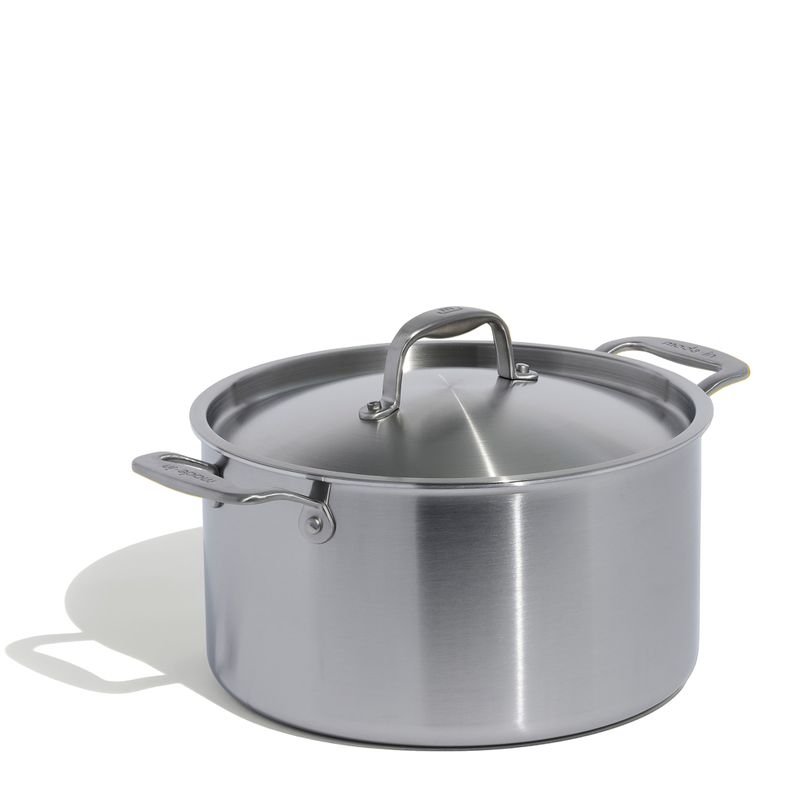 STOCKPOT W/LID 8LT STAINLESS CLAD MADE IN