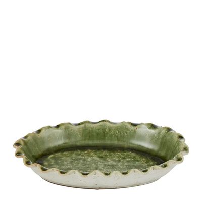 PLATTER OVAL OLIVE GRN 21X15CM, UMA