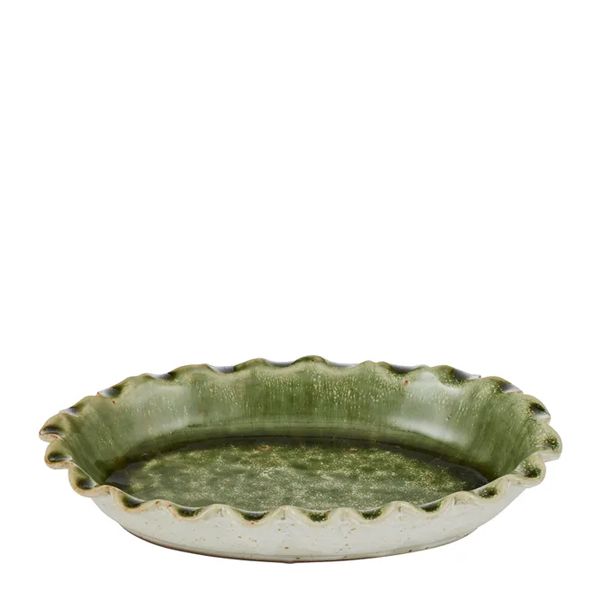 PLATTER OVAL OLIVE GRN 21X15CM, UMA