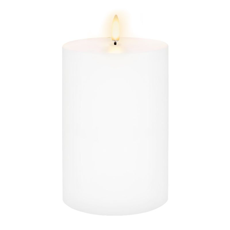 CANDLE FLAMELESS WIDE PILLAR 10X15CM WHITE