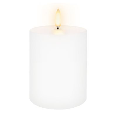 CANDLE FLAMELESS PILLAR 7.8X10CM WHITE