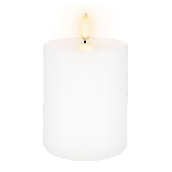 CANDLE FLAMELESS PILLAR 7.8X10CM WHITE