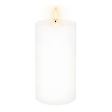 CANDLE FLAMELESS PILLAR 7.8X15CM WHITE