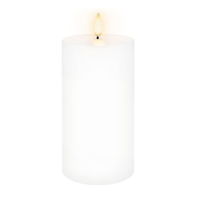 CANDLE FLAMELESS PILLAR 7.8X15CM WHITE