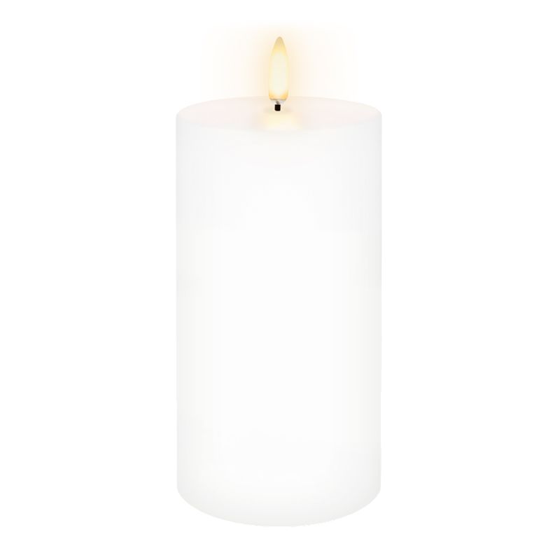 CANDLE FLAMELESS PILLAR 7.8X15CM WHITE