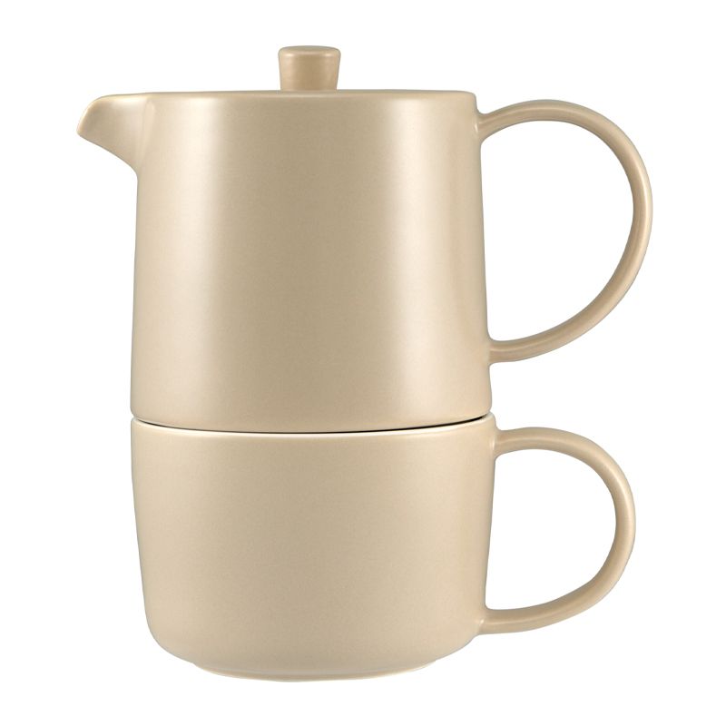 TEA FOR ONE W/INFUSER SAND 450ML, M&W CAFE LIFE