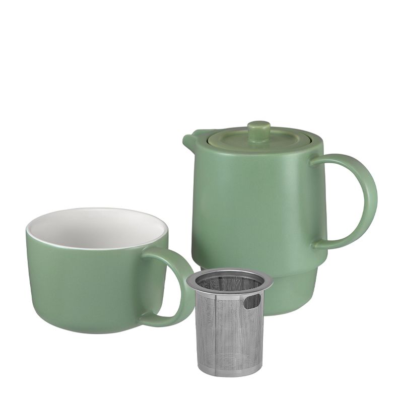 TEA FOR ONE W/INFUSER SEAFOAM 450ML, M&W CAFE LIFE