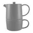 TEA FOR ONE W/INFUSER GREY 450ML, M&W CAFE LIFE