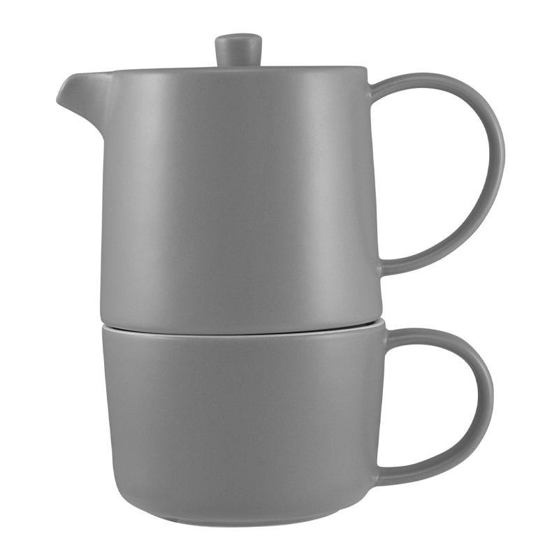 TEA FOR ONE W/INFUSER GREY 450ML, M&W CAFE LIFE