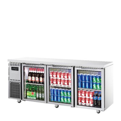 Fridge Underbench 3 Door Glass 538L Turbo Air