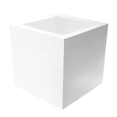 CAKE BOX WHITE TALL 10X10X10IN, MONDO