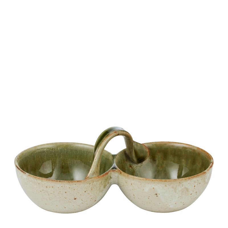 DOUBLE BOWL OLIVE GRN 20X10CM, UMA