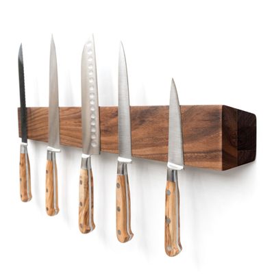 KNIFE RACK BLACK WALNUT 550X64X23MM