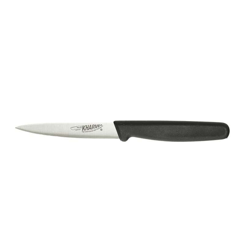 KNIFE PARING POINTED BLACK 100MM, KHARVE