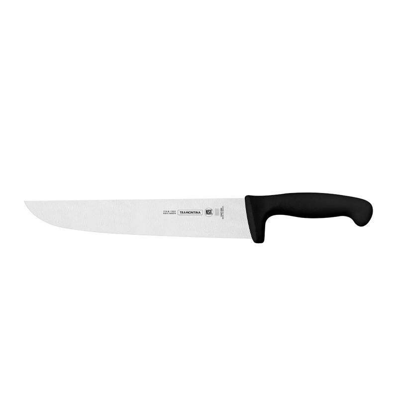 KNIFE BUTCHERS STRAIGHT BLACK 250MM, PROFESSIONAL