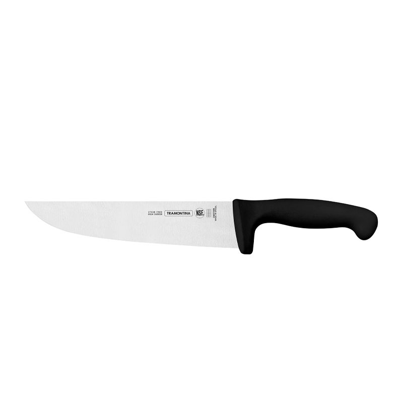 KNIFE BUTCHERS STRAIGHT BLACK 200MM, PROFESSIONAL