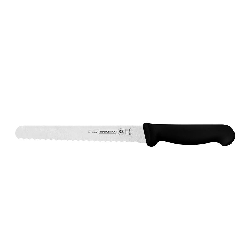 KNIFE BREAD SERRATED BLACK 200MM, PROFESSIONAL