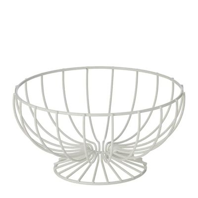 BOWL/BASKET IVORY METAL RND 26.5X13.5CM