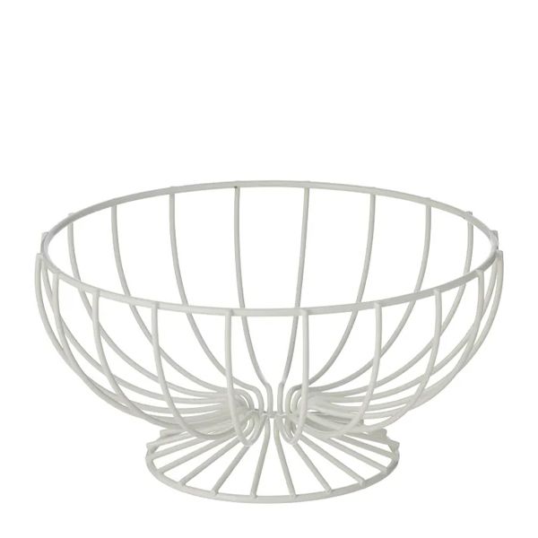 BOWL/BASKET IVORY METAL RND 26.5X13.5CM