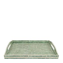 TRAY SERVING RECT GREEN/IVORY 40X30CM