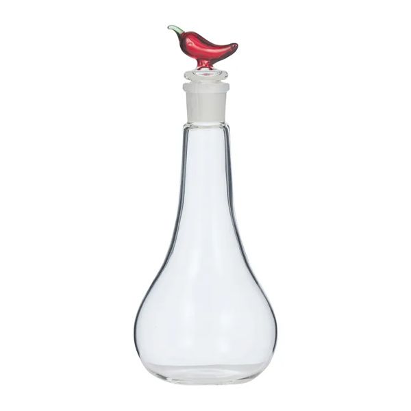 CHILLI GLASS OIL BOTTLE 8.5X20CM RED