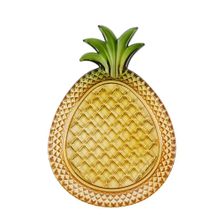 GLASS SERVING PLATE 20.5X14.5X2CM, PINEAPPLE