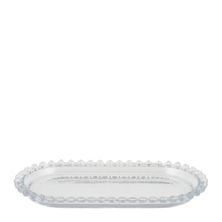 GLASS OVAL PLATTER 25X13X2CM CLEAR MAYA