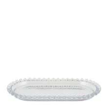 GLASS OVAL PLATTER 25X13X2CM CLEAR MAYA