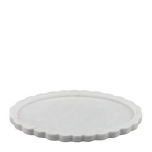 MARBLE TRAY ROUND 20X30CM WHITE FLORENCE