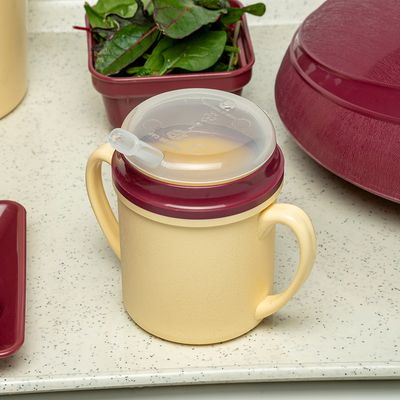 TRADITIONAL MUG DOUBLE HANDLE INSULATED 250 ml YELLOW PP/PU (13)