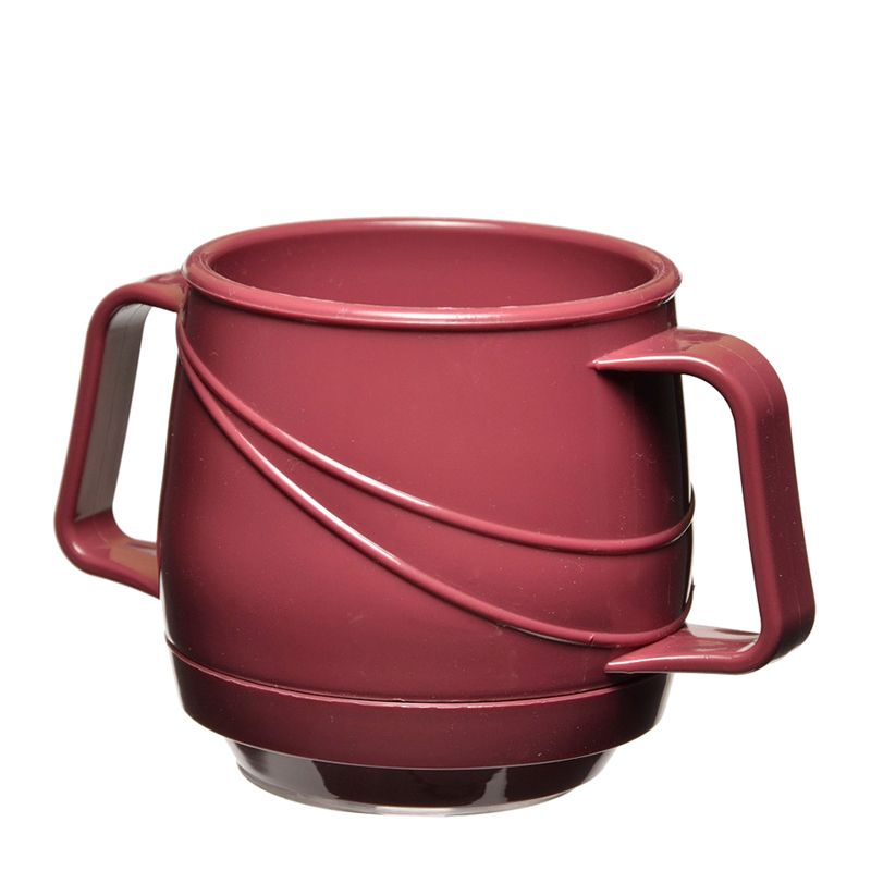 MODERNE BEV MUG INSULATED DOUBLE HDLE 250ml BURGUNDY PP/PU (33)