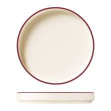 PLATE WALLED 16.5CM MOD MAROON, ID FINE