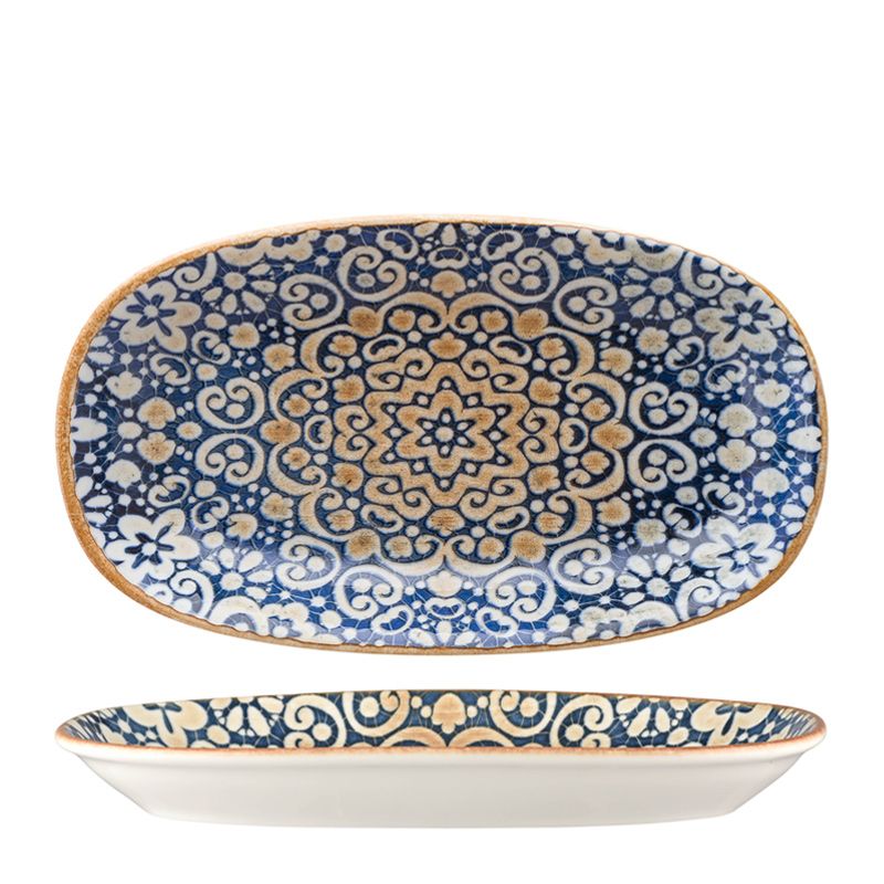 PLATE OVAL BLUE 190MM, BONNA ALHAMBRA