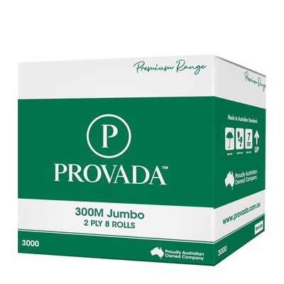 300M 2PLY JUMBO TOILET PAPER ROLL, PROVADA