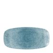 PLATE OBLONG BLUE 298X153MM, C/HILL RAKU