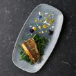 STUDIO CHURCHILL PLATE OBLONG RAKU BLUE