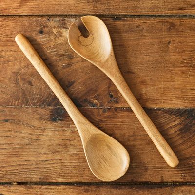 SALAD SERVERS WOODEN 2PC MANGO, BIG LOVE