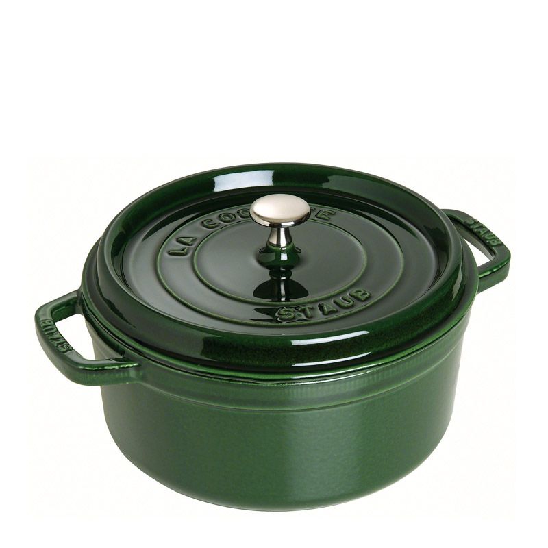 COCOTTE ROUND BASIL GREEN 28CM, STAUB