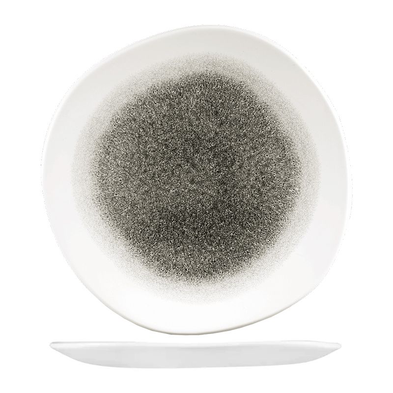 PLATE ORGANIC TRACE BLACK 264MM, CHURCHILL RAKU