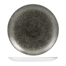 PLATE COUPE BLACK 165MM, CHURCHILL RAKU