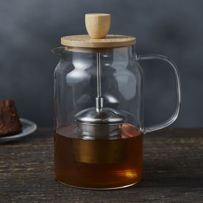 TEAPOT W/FILTER BAMBOO LID 900ML LEAF & BEAN