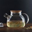 TEAPOT W/FILTER WOODEN LID 1LT, LEAF & BEAN