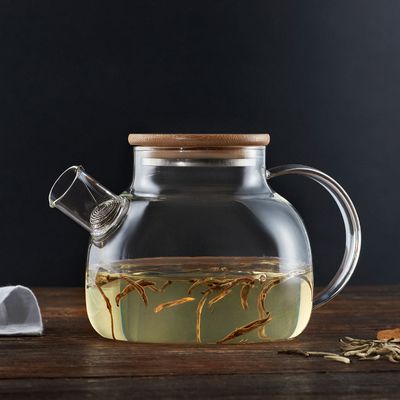 TEAPOT W/FILTER WOODEN LID 1LT, LEAF & BEAN