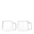 MUG GLASS DBL WALL 300ML 2PK, LEAF & BEAN