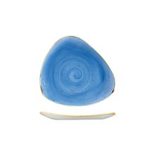 PLATE TRIANGLE BLUE 192MM, C/HILL STONECAST