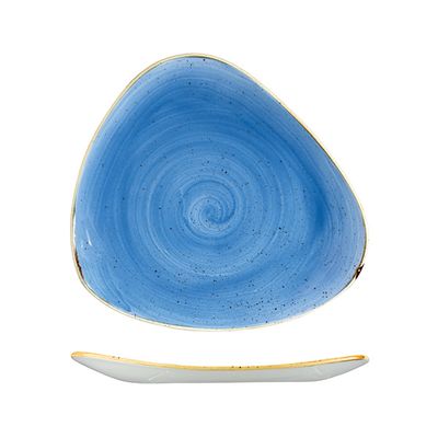 PLATE TRIANGLE BLUE 311MM, C/HILL STONECAST