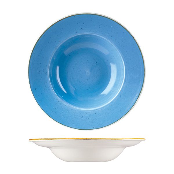 BOWL PASTA/SOUP BLUE 280MM, C/HILL STONECAST